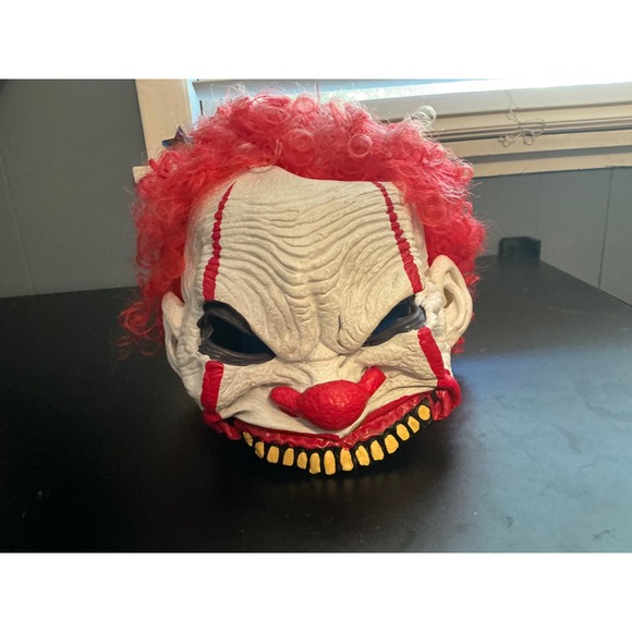 Unbranded Other - Evil Clown Mask Red Curly Hair Halloween Horror Costume MASK154WHR
